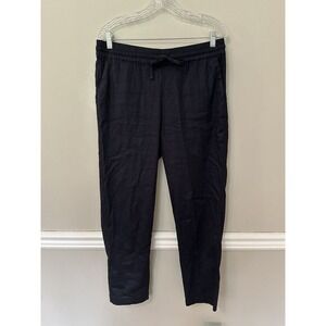 32 Degrees Cool Women's Size Medium Dk Indigo Elastic Waste Pants Linen‎ Blend